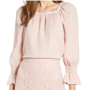 Rachel Parcell Blush Textured Blouse